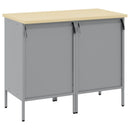 Arbejdsskab med skuffe 2 pcs Sort og grå 100 x 55 x 85 cm