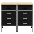 Arbejdsskab med skuffe 2 pcs Sort og grå 100 x 55 x 85 cm