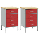 Arbejdsskab med skuffe 2 pcs Rød og Grå 100 x 55 x 85 cm