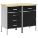 Arbejdsskab med skuffe 2 pcs Sort og grå 100 x 55 x 85 cm