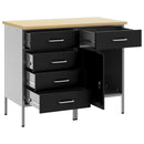 Arbejdsskab med skuffe 2 pcs Sort og grå 100 x 55 x 85 cm