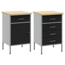 Arbejdsskab med skuffe 2 pcs Sort og grå 100 x 55 x 85 cm
