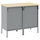 Arbejdsskab med skuffe 2 pcs Sort og grå 100 x 55 x 85 cm