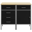 Arbejdsskab med skuffe 2 pcs Sort og grå 100 x 55 x 85 cm