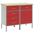 Arbejdsskab med skuffe 2 pcs Rød og Grå 100 x 55 x 85 cm