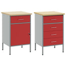 Arbejdsskab med skuffe 2 pcs Rød og Grå 100 x 55 x 85 cm