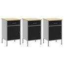 Arbejdsskab med skuffe 3 pcs Sort og grå 150 x 55 x 85 cm