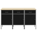 Arbejdsskab med skuffe 3 pcs Sort og grå 150 x 55 x 85 cm