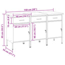 Arbejdsskab med skuffe 3 pcs Sort og grå 150 x 55 x 85 cm