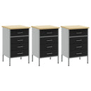 Arbejdsskab med skuffe 3 pcs Sort og grå 150 x 55 x 85 cm
