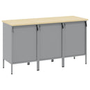 Arbejdsskab med skuffe 3 pcs Sort og grå 150 x 55 x 85 cm