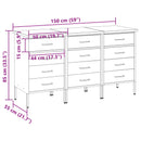 Arbejdsskab med skuffe 3 pcs Rød og Grå 150 x 55 x 85 cm