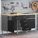 Arbejdsskab med skuffe 3 pcs Sort og grå 150 x 55 x 85 cm
