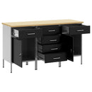 Arbejdsskab med skuffe 3 pcs Sort og grå 150 x 55 x 85 cm