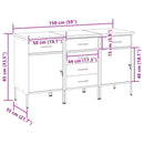 Arbejdsskab med skuffe 3 pcs Sort og grå 150 x 55 x 85 cm