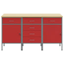 Arbejdsskab med skuffe 3 pcs Rød og Grå 150 x 55 x 85 cm