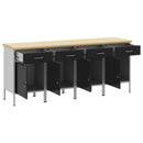 Arbejdsskab med skuffe 4 pcs Sort og grå 200 x 55 x 85 cm