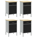 Arbejdsskab med skuffe 4 pcs Sort og grå 200 x 55 x 85 cm