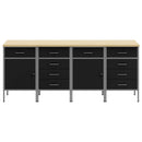 Arbejdsskab med skuffe 4 pcs Sort og grå 200 x 55 x 85 cm