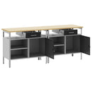 Arbejdsbænk sæt med skuffe 2 pcs Sort og grå 200 x 55 x 85 cm