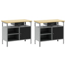 Arbejdsbænk sæt med skuffe 2 pcs Sort og grå 200 x 55 x 85 cm