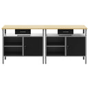Arbejdsbænk sæt med skuffe 2 pcs Sort og grå 200 x 55 x 85 cm