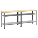 Arbejdsbænk sæt med hylde 2 pcs Beige og grå 200 x 55 x 85 cm