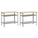 Arbejdsbænk sæt med hylde 2 pcs Beige og grå 200 x 55 x 85 cm