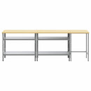 Arbejdsbænk sæt med hylde 3 pcs Beige og grå Pulverlakeret stål