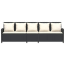 5-personers havesofa med hynder polyrattan sort