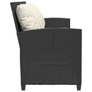 5-personers havesofa med hynder polyrattan sort