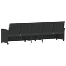 5-personers havesofa med hynder polyrattan sort