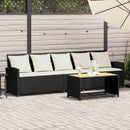 5-personers havesofa med hynder polyrattan sort