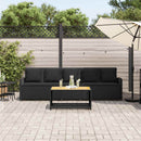 5-personers havesofa med hynder polyrattan sort
