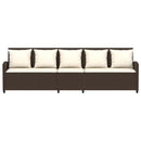 5-personers havesofa med hynder polyrattan brun