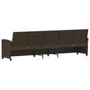 5-personers havesofa med hynder polyrattan brun