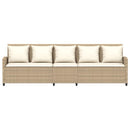 5-personers havesofa med hynder polyrattan beige