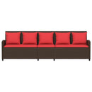 5-personers havesofa med hynder polyrattan brun