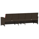 5-personers havesofa med hynder polyrattan brun