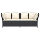 havesofa med hynder polyrattan sort