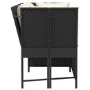 havesofa med hynder polyrattan sort