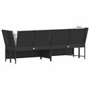 havesofa med hynder polyrattan sort