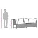 havesofa med hynder polyrattan sort