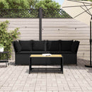 havesofa med hynder polyrattan sort