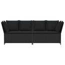 havesofa med hynder polyrattan sort