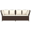 havesofa med hynder polyrattan brun