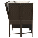 havesofa med hynder polyrattan brun