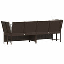 havesofa med hynder polyrattan brun