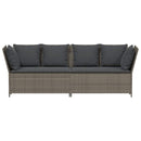 havesofa med hynder polyrattan grå