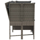 havesofa med hynder polyrattan grå